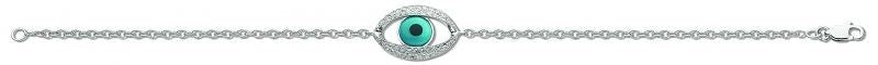 18ct White Gold 0.24ct Evil Eye Diamond Bracelet Made in London