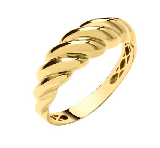 9ct Yellow Gold Rope Ring Hallmarked Sizes K - S