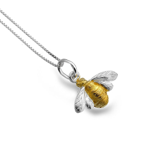 Golden Bumblebee Pendant Sterling Silver 925 Hallmark  All Chain Lengths