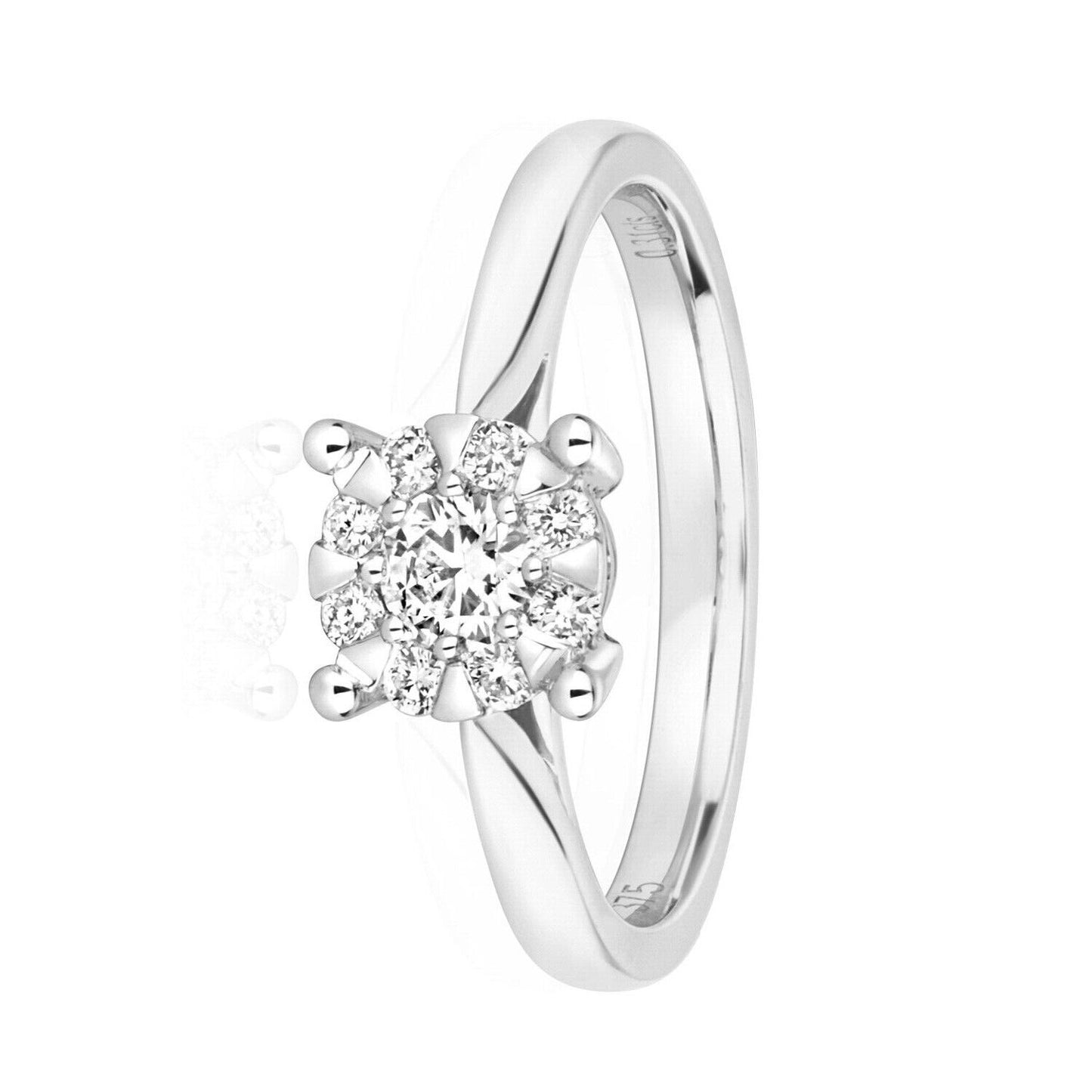 Real Diamond Engagement Ring 9ct White Gold Brilliant Set Solitaire 0.30ct