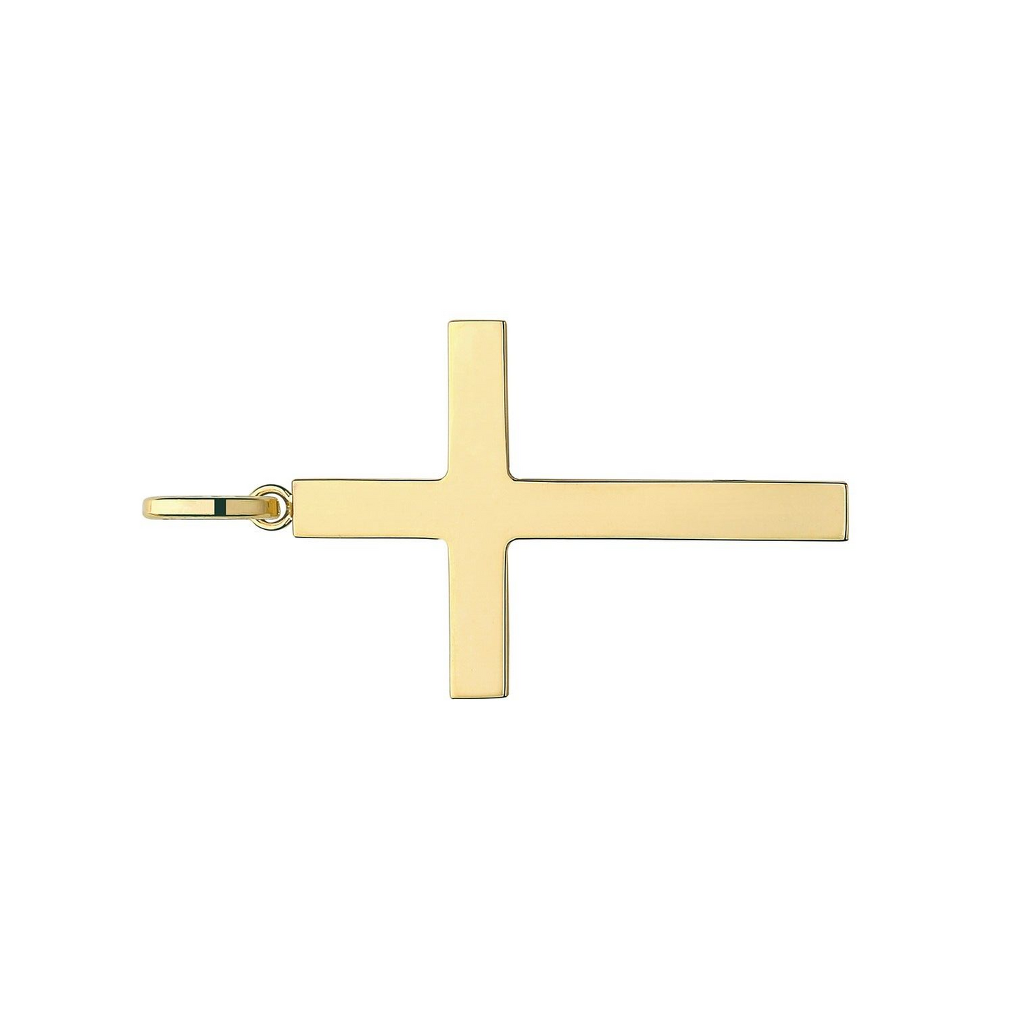 9ct Yellow Gold Plain Cross Pendant 37 x 25mm Large Religious Christianity