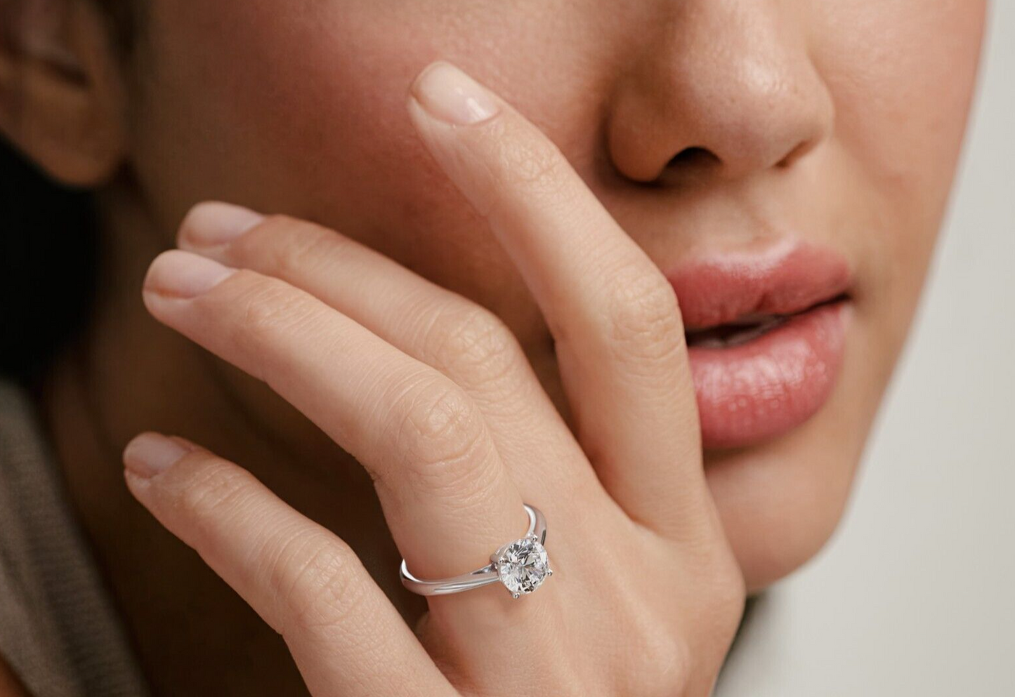 18ct White Gold 1.50ctw Round Brilliant Cut Solitaire Wed Fit Lab Grown Diamond