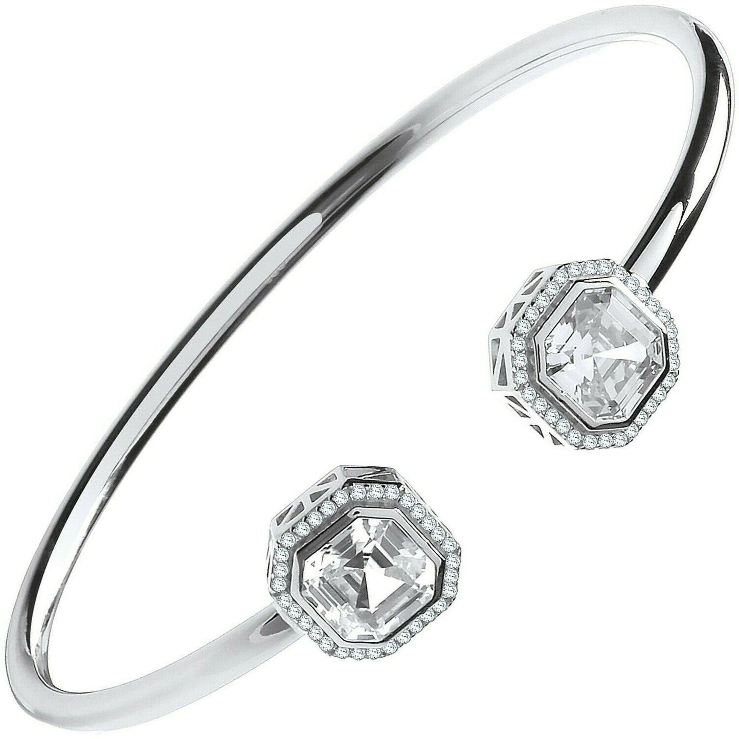 Octagon Gemstone Torque Bangle Hallmark British Made Gift Boxed