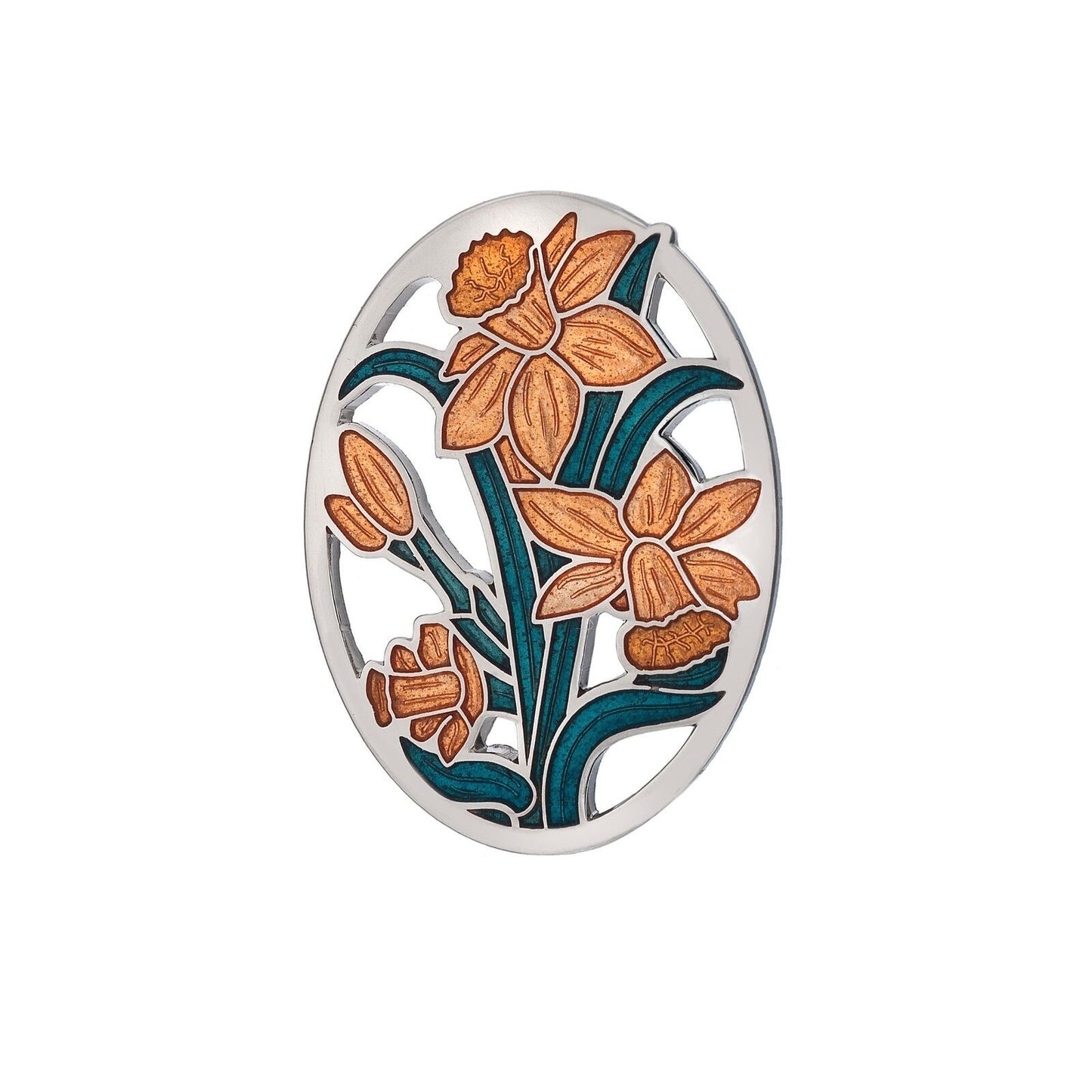 Daffodil Brooch Yellow Silver Plated Brand New Gift Packaging