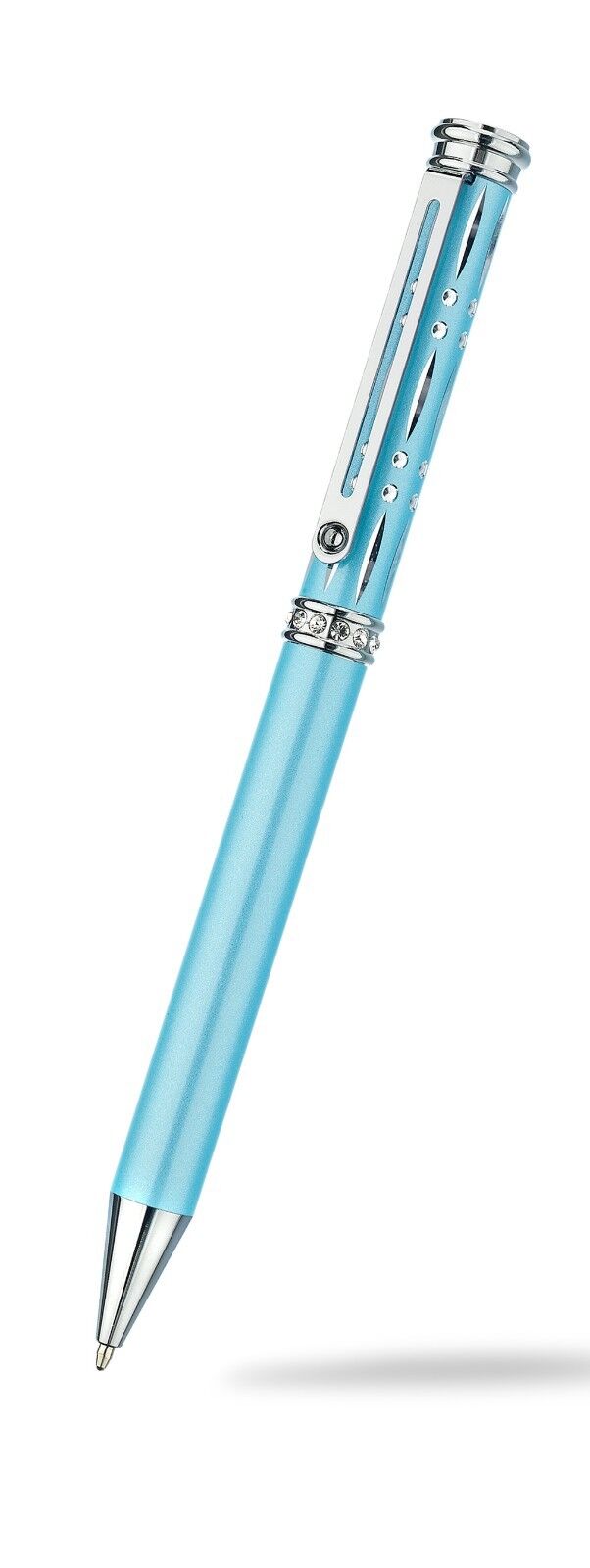 Ballpoint Pen Crystal Silver Plated Diamond Cut Luxurious Packaging All Colours