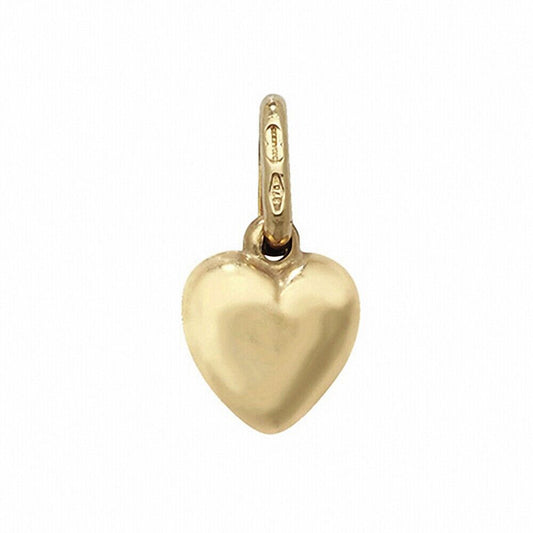 Small Gold Heart Pendant Yellow Gold 14mm x 7mm British Made