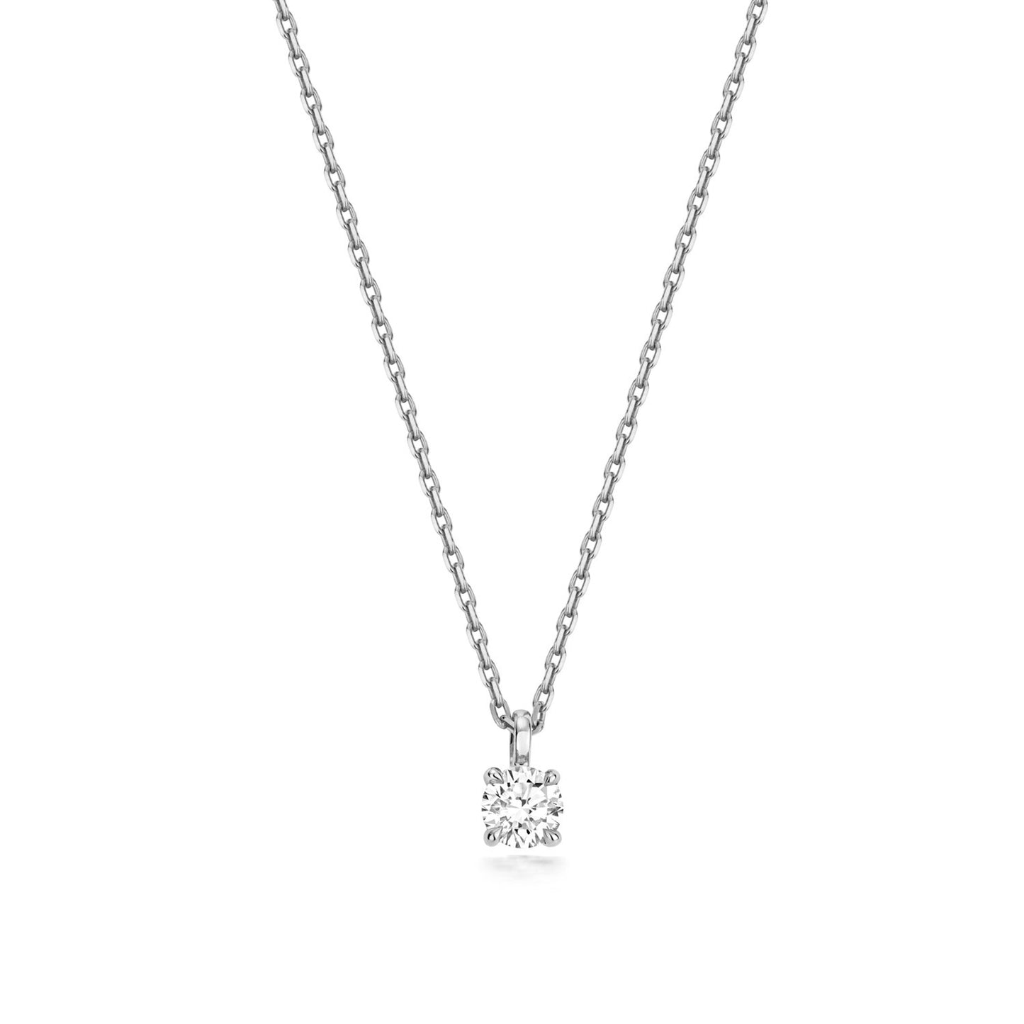 Lab Grown Diamond Necklace in 9ct White Gold Hallmarked 15 - 17" Adjustable
