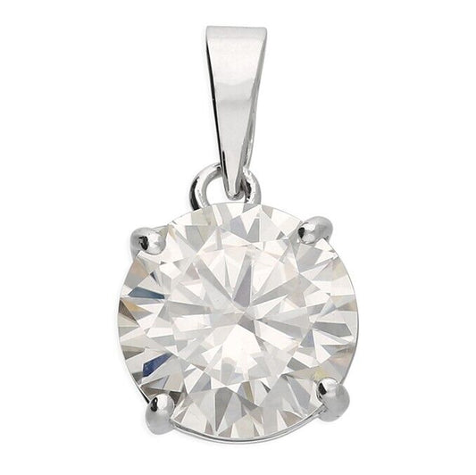 Solitaire Pendant 3.00 Carat Moissanite Necklace 925 Sterling Silver Hallmark