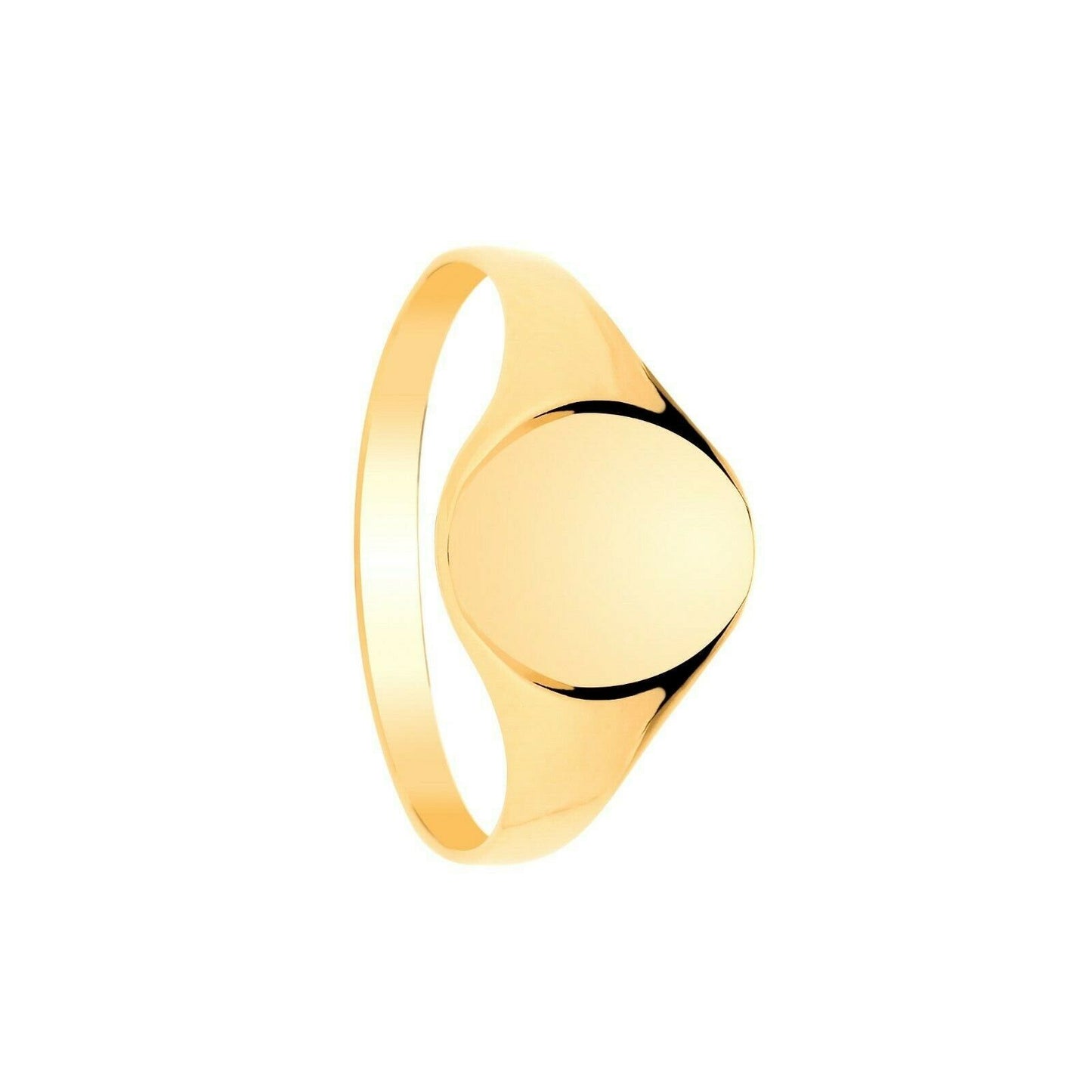 Ladies Oval Signet Ring Solid 9ct Yellow Gold Fully Hallmarked