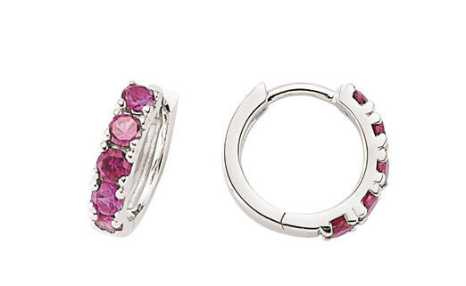 Ruby Earrings Silver Hoop Creole Sterling Silver Hoops