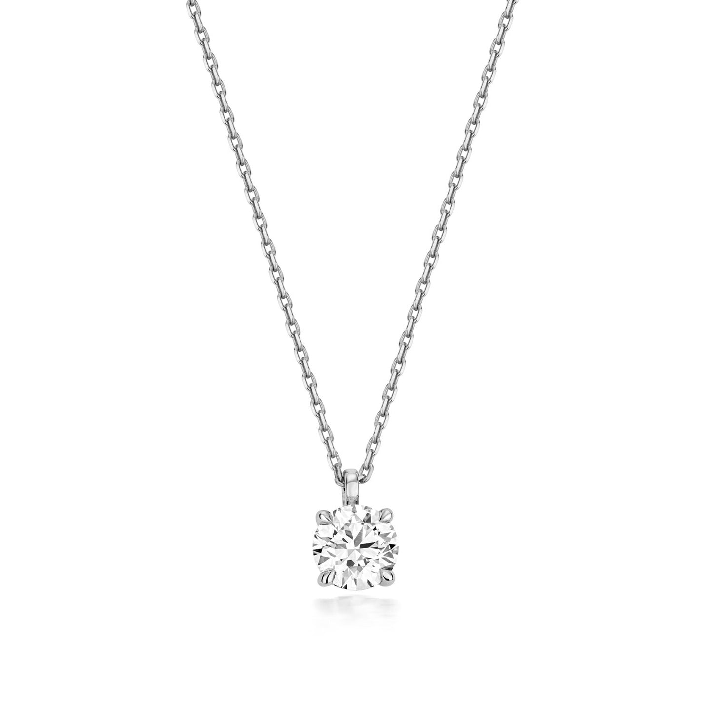 Lab Grown Diamond Necklace in 9ct White Gold Hallmarked 15 - 17" Adjustable