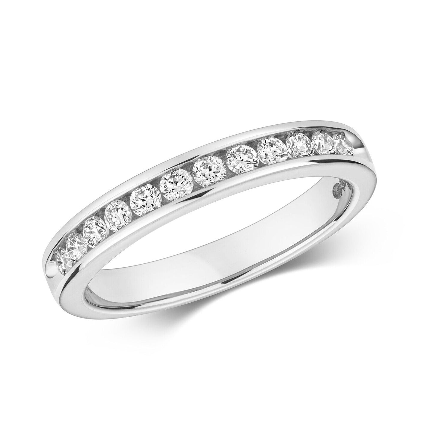 Real Diamond Half Eternity Ring 9ct White Gold 0.33 Carat Weight Band
