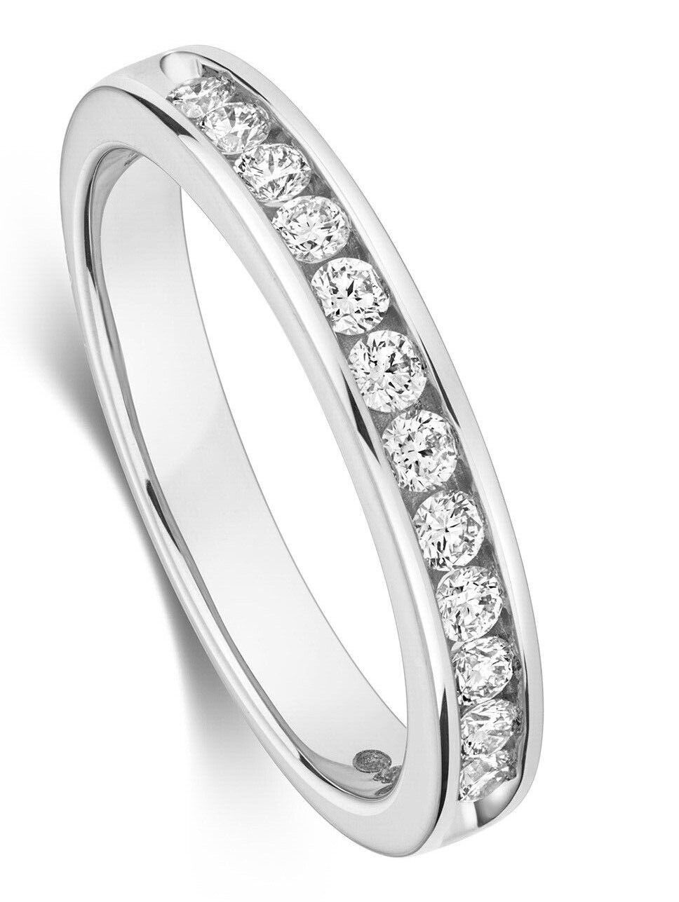 Real Diamond Half Eternity Ring 9ct White Gold 0.33 Carat Weight Band