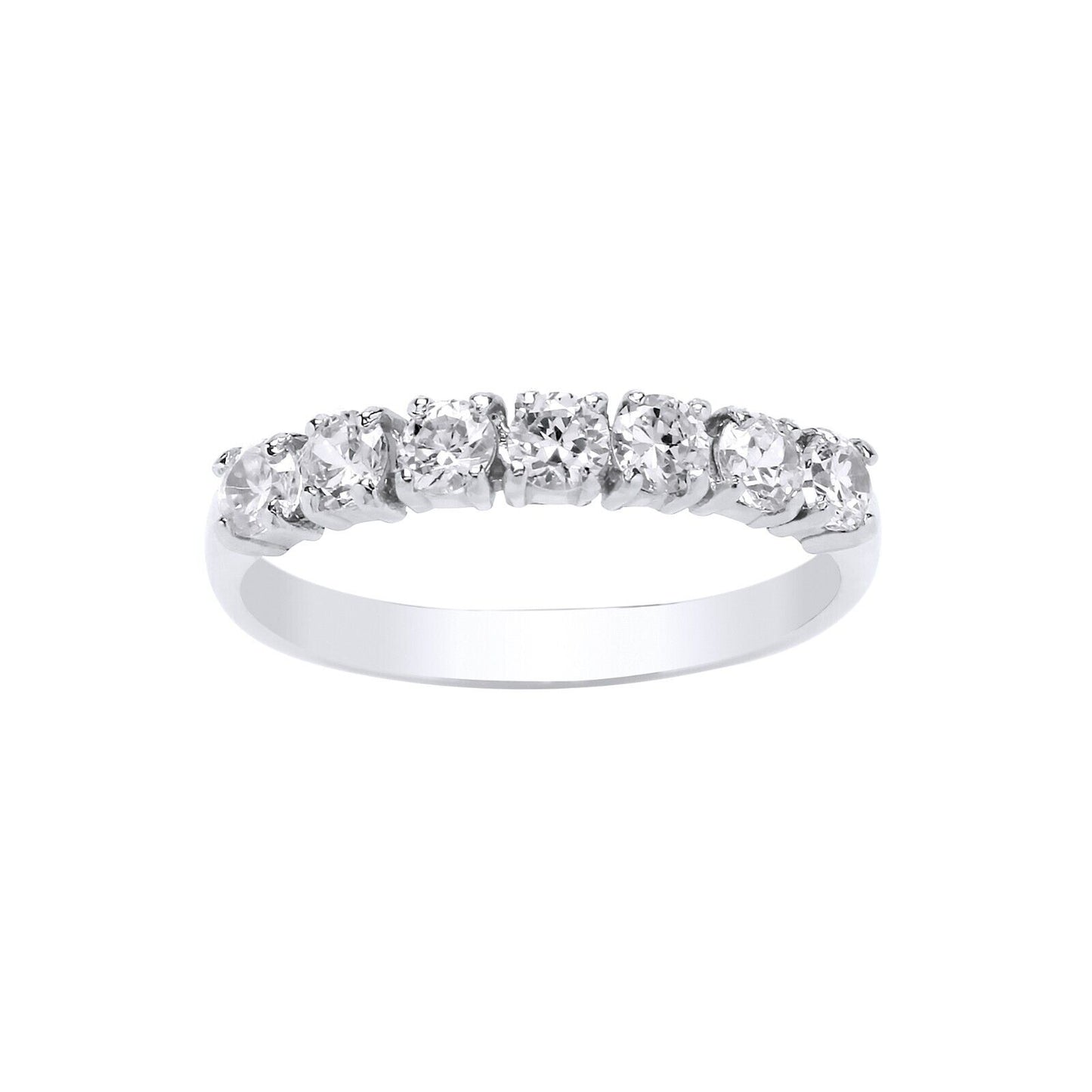 9ct White Gold Eternity Ring Simulated Diamond Anniversary Band Full Hallmark