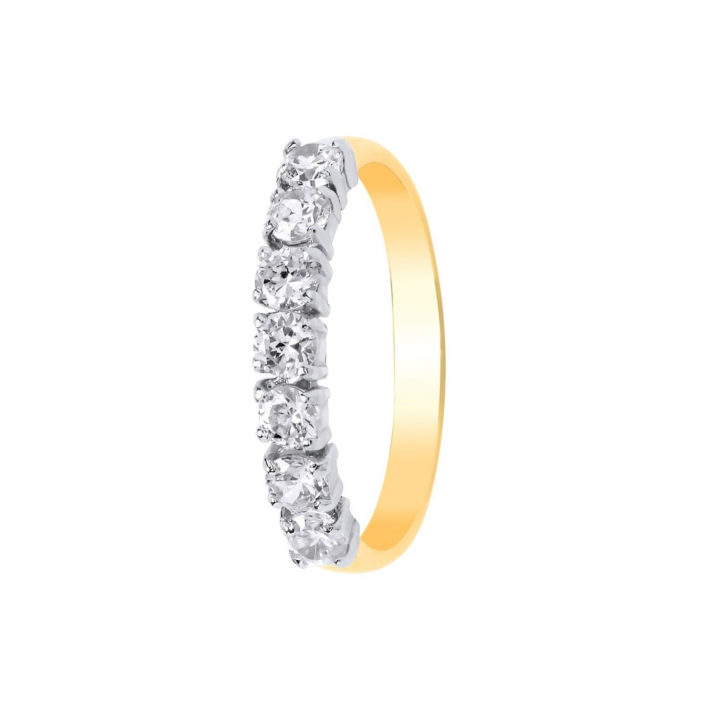 9ct Yellow Gold Eternity Ring Simulated Diamond Anniversary Band Full Hallmark