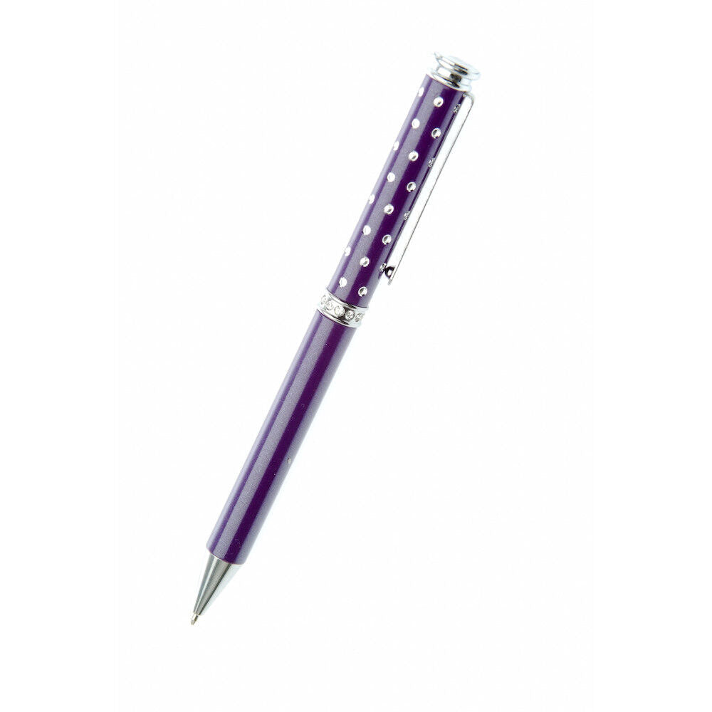 Ballpoint Pen Crystal Silver Plated Classy Luxurious Packaging All Colours