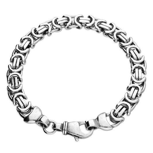 Men's Bracelet Multi Link Fancy Oxidised Bracelet 925 Sterling Silver
