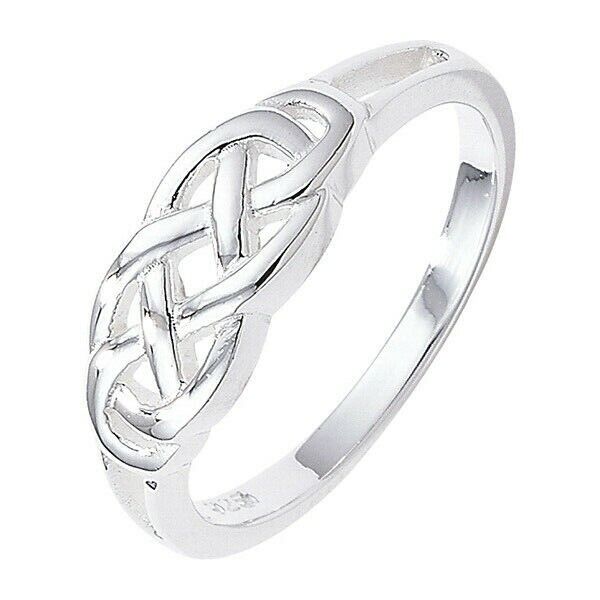 Celtic Weave Knot Ring Sterling Silver Anniversary 925 hallmarked Size J - R