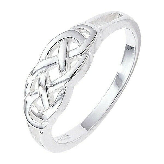 Celtic Weave Knot Ring Sterling Silver Anniversary 925 hallmarked Size J - R