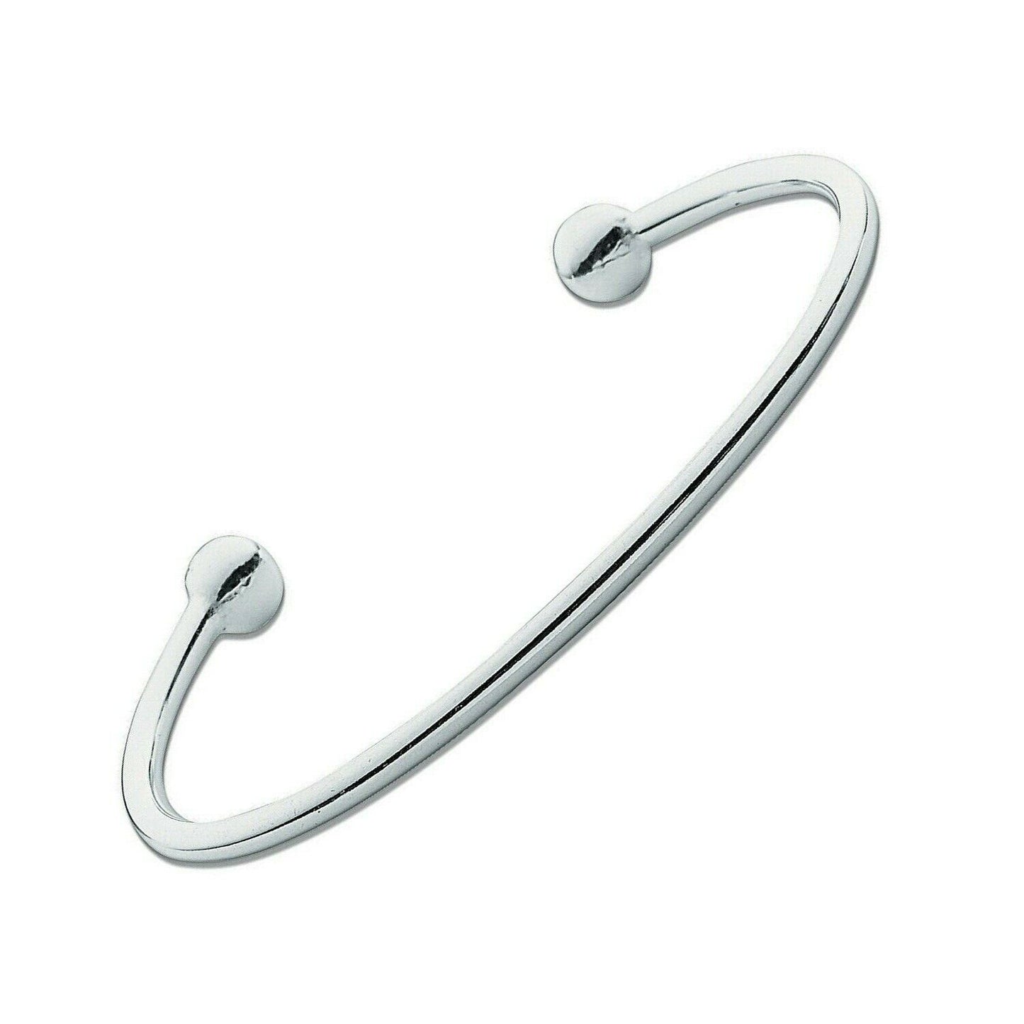 Silver Childs Torque Bangle Hallmarked British Made Girls and Boys Cuff Boxed
