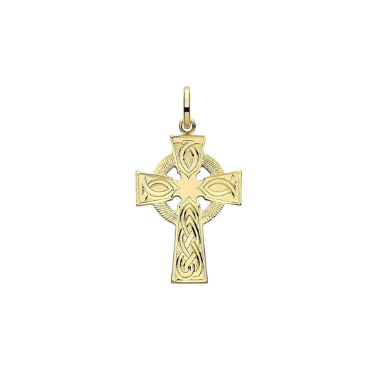 9ct Yellow Gold Cross Pendant Medium 27 x 18mm Church of England Anglican