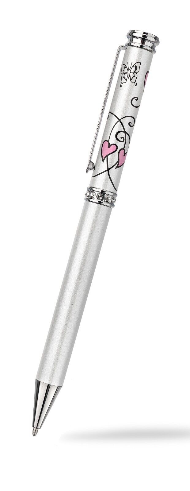 Butterfly Heart Ballpoint Pen Austrian Crystal Designer Luxurious Packaging Box