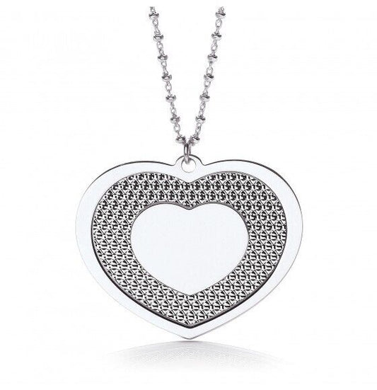 Solid Sterling Silver Big Heart Necklace 18 - 20" Luxury Packaging