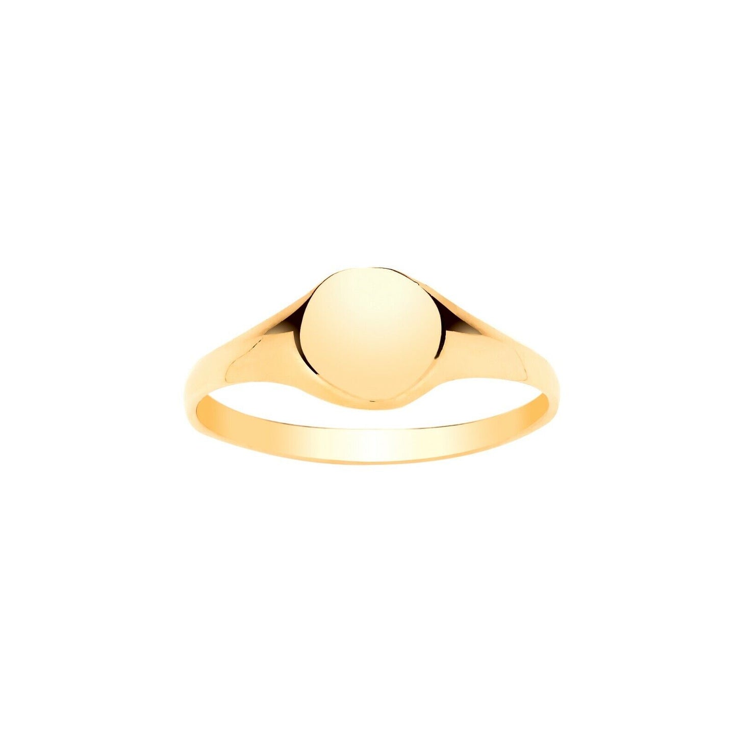 Child's Gold Signet Ring Baby Yellow Gold Oval Hallmarked British Made size A-H