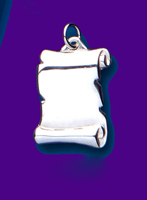 Silver Graduation Scroll Pendant 925 Hallmark 14 - 24" Chain School University