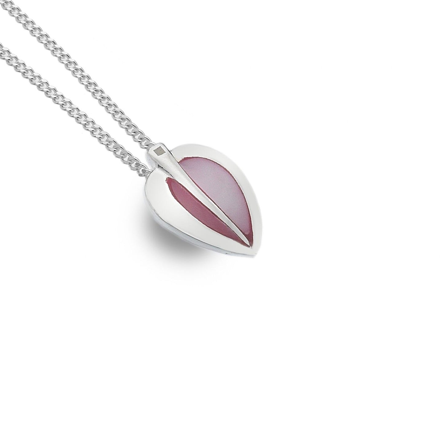 Mackintosh Tulip Pendant Pink Mother of Pearl Necklace Solid Sterling Silver