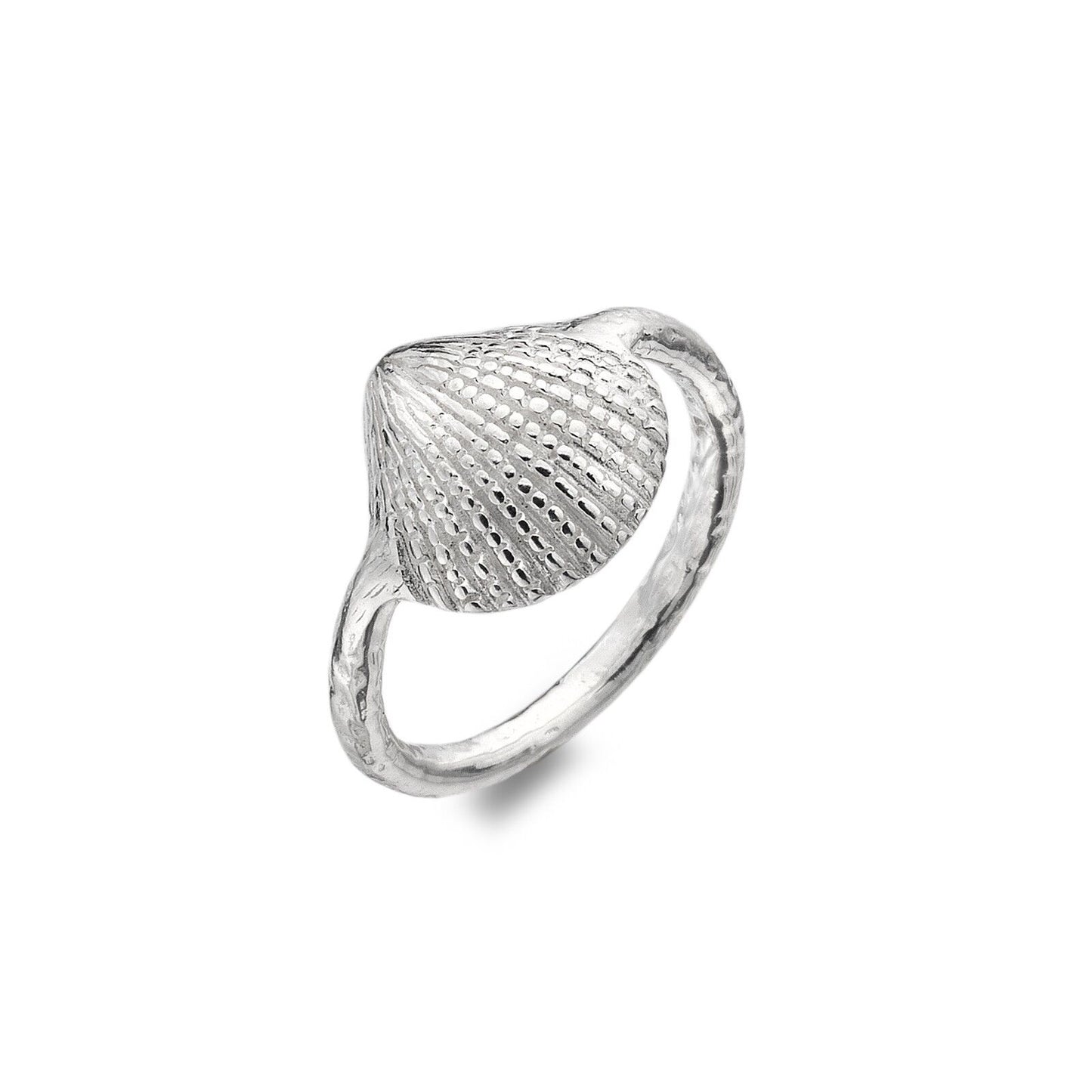 Sterling Silver Cockle Shell Ring Sterling 925 Stamped Size J - Q