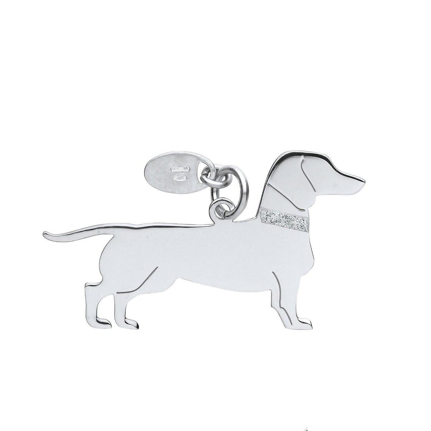 Silver Dachshund Dog Pendant Solid Silver 925 Stamp Pet Jewellery 14-24" Chain