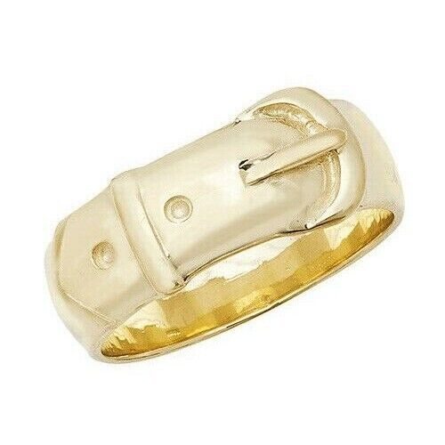 9ct Yellow Gold Buckle Ring Men's Gents Plain Band Hallmarked British Made
