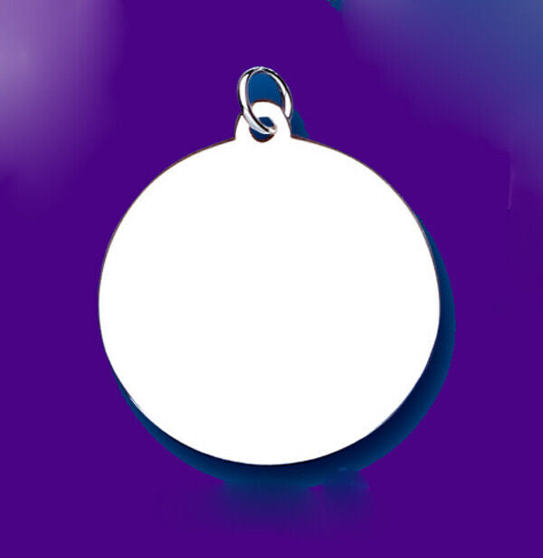 Silver Plain Disc Tag Pendant Sterling Silver 925 Hallmark All Chain Lengths