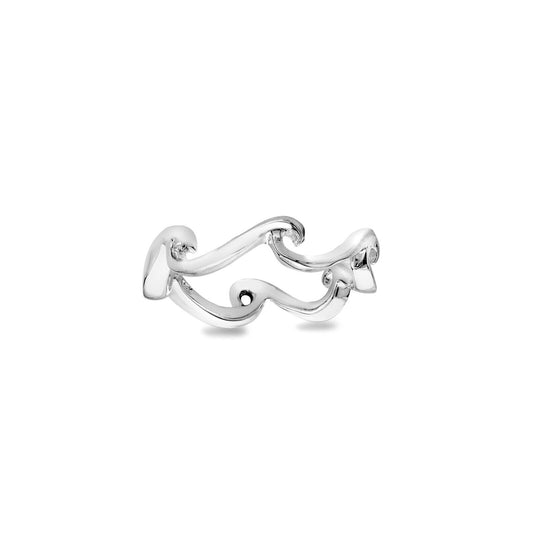 Solid Silver Wave Ring Sterling 925 Stamped Size J - S Brand New Gift