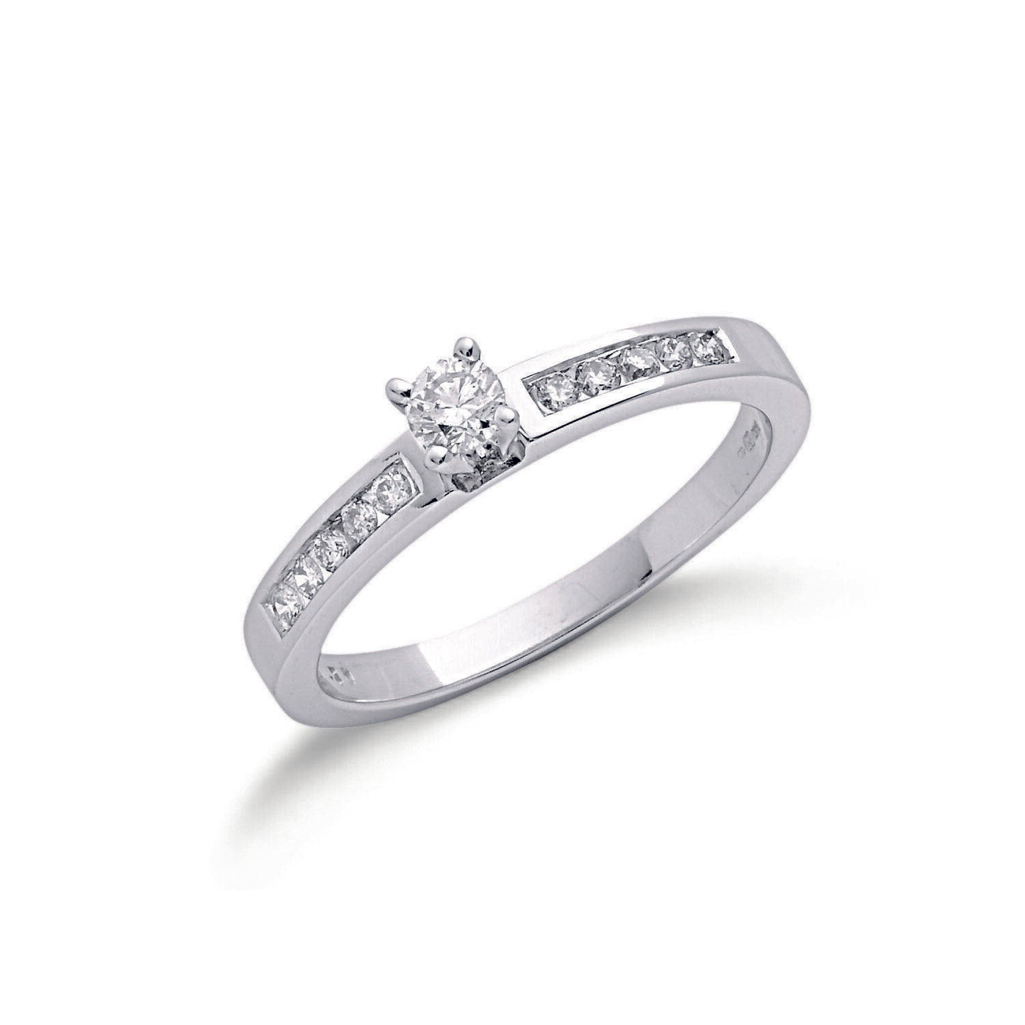 9ct White Gold 0.30ct Diamond Engagement Ring Solitaire Size J - Q
