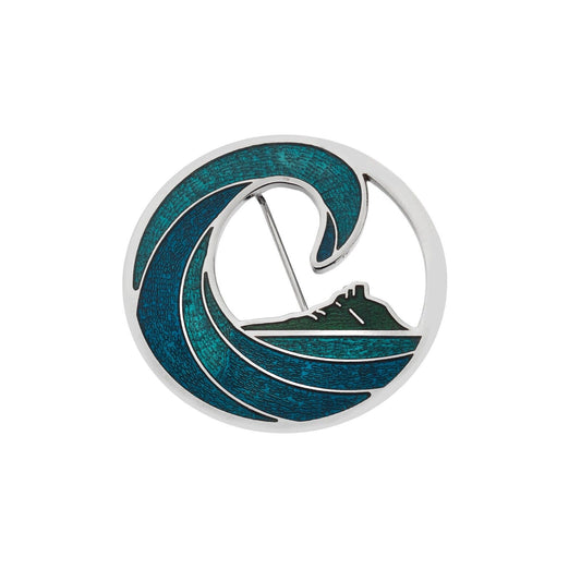 The Seventh Wave and Mount Brooch Silver Plated Brand New Gift Packaging