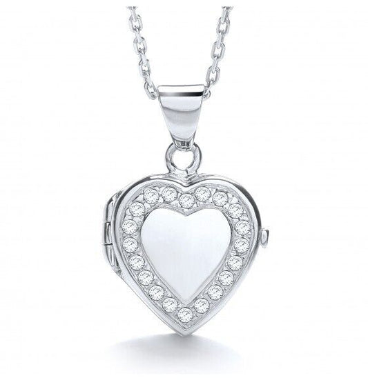 Sterling Silver Heart Locket 16 - 18" Chain Luxurious Packaging Hallmarked