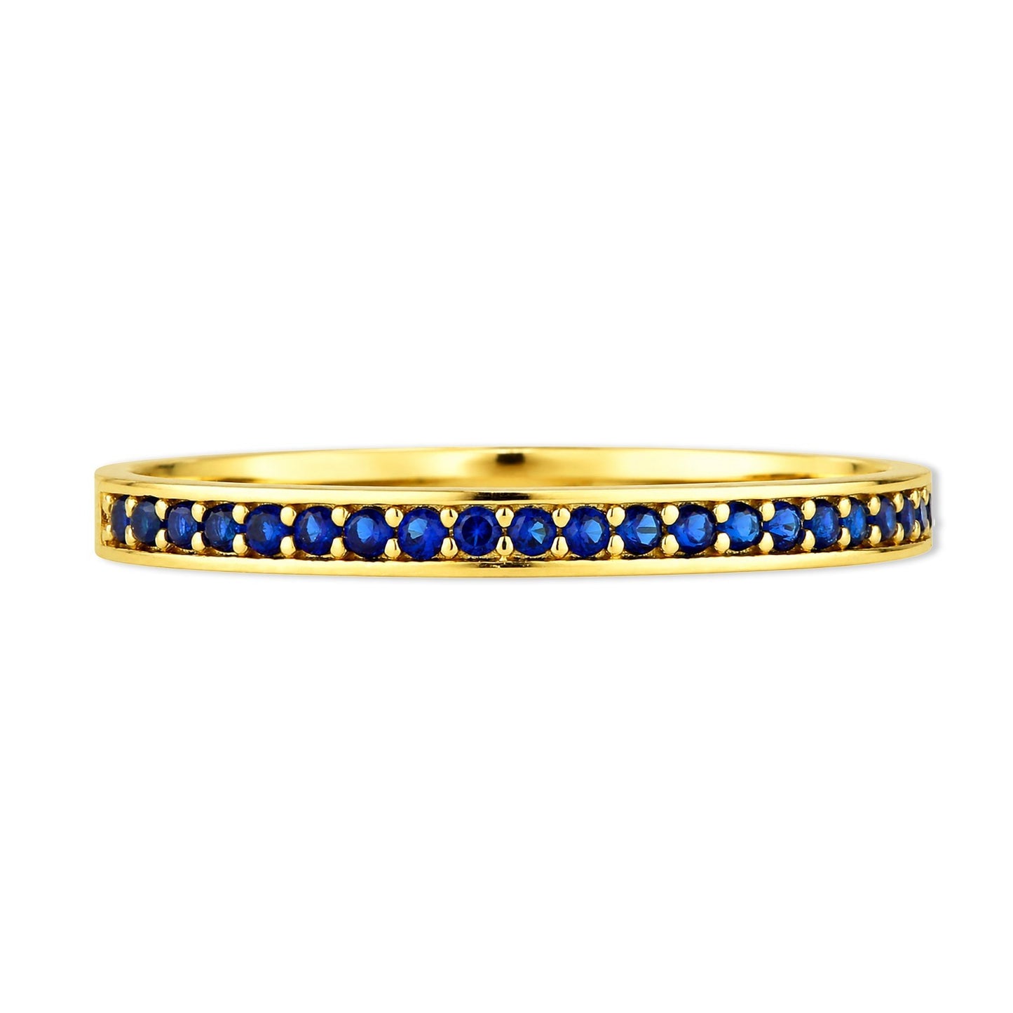 9k Yellow Gold Sapphire Half Eternity Stackable Ring Hallmarked Sizes KLMNOPQRS
