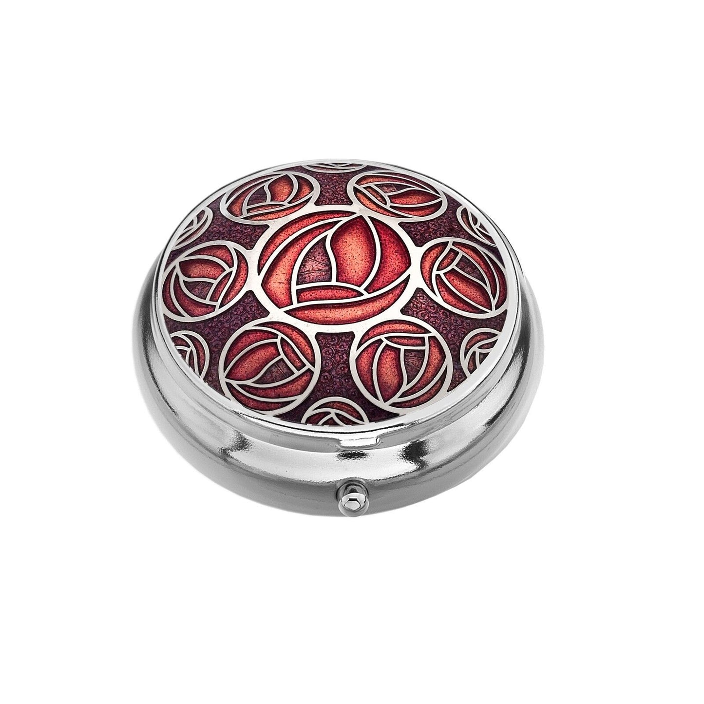Pillbox Silver Plated Mackintosh Rose Red Brand New and Boxed