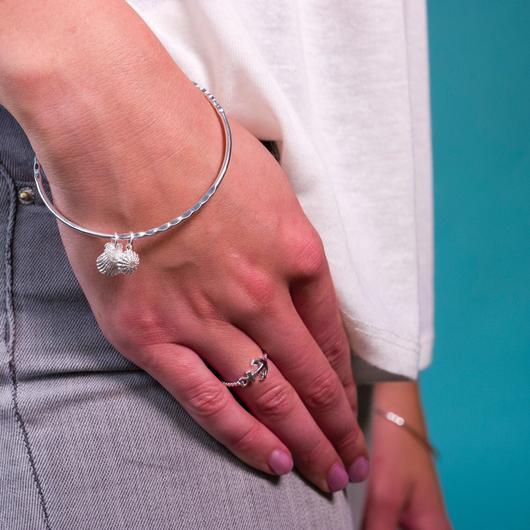 Sterling Silver Anchor Ring Sterling 925 Stamped Size J - Q Brand New Gift