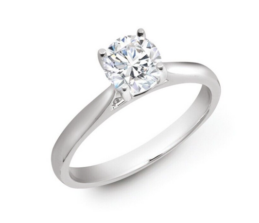 9ct White Gold 1.00ct Round Brilliant Cut Solitaire Wed Fit Lab Grown Diamond