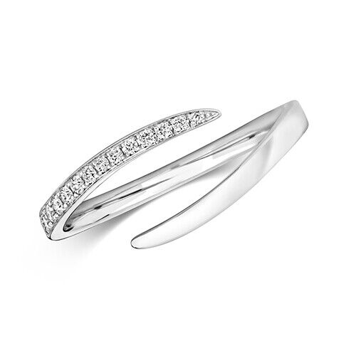 18ct White Gold Real Diamond Wrap Crossover Ring