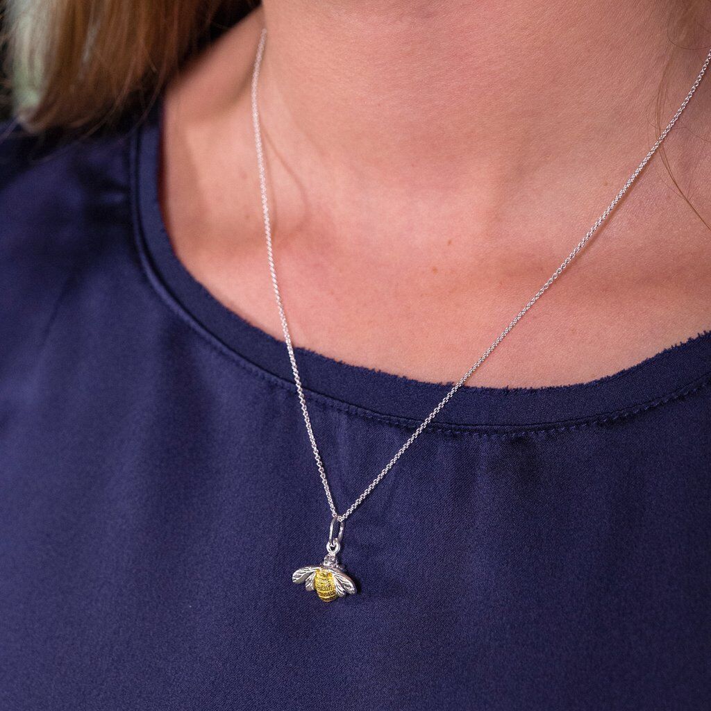 Golden Bumblebee Pendant Sterling Silver 925 Hallmark All Chain Lengths