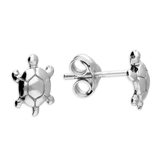 Small Turtle Stud Earrings .925 Sterling Silver Stud Earrings