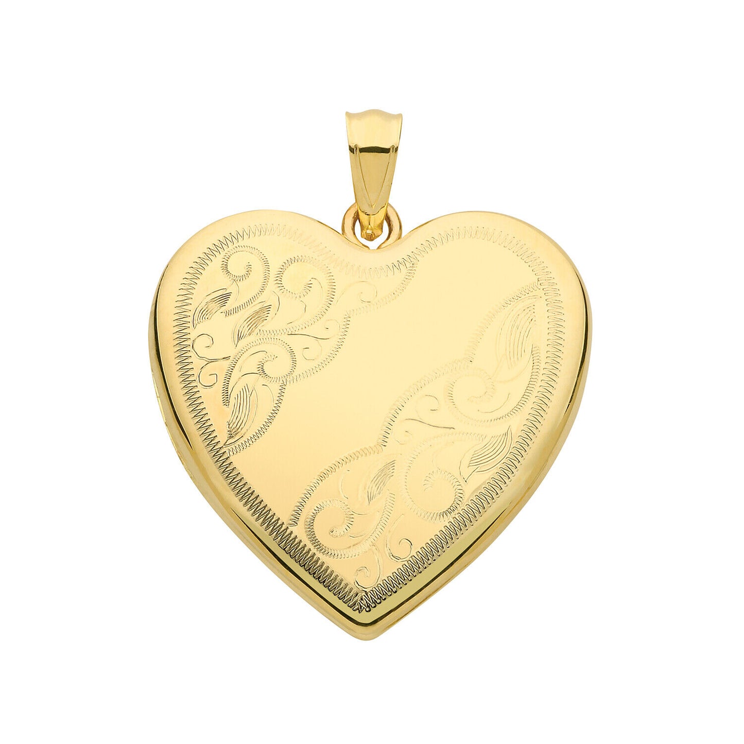 Yellow Gold Heart Locket Solid 9 Carat Hallmarked Patterned British Made