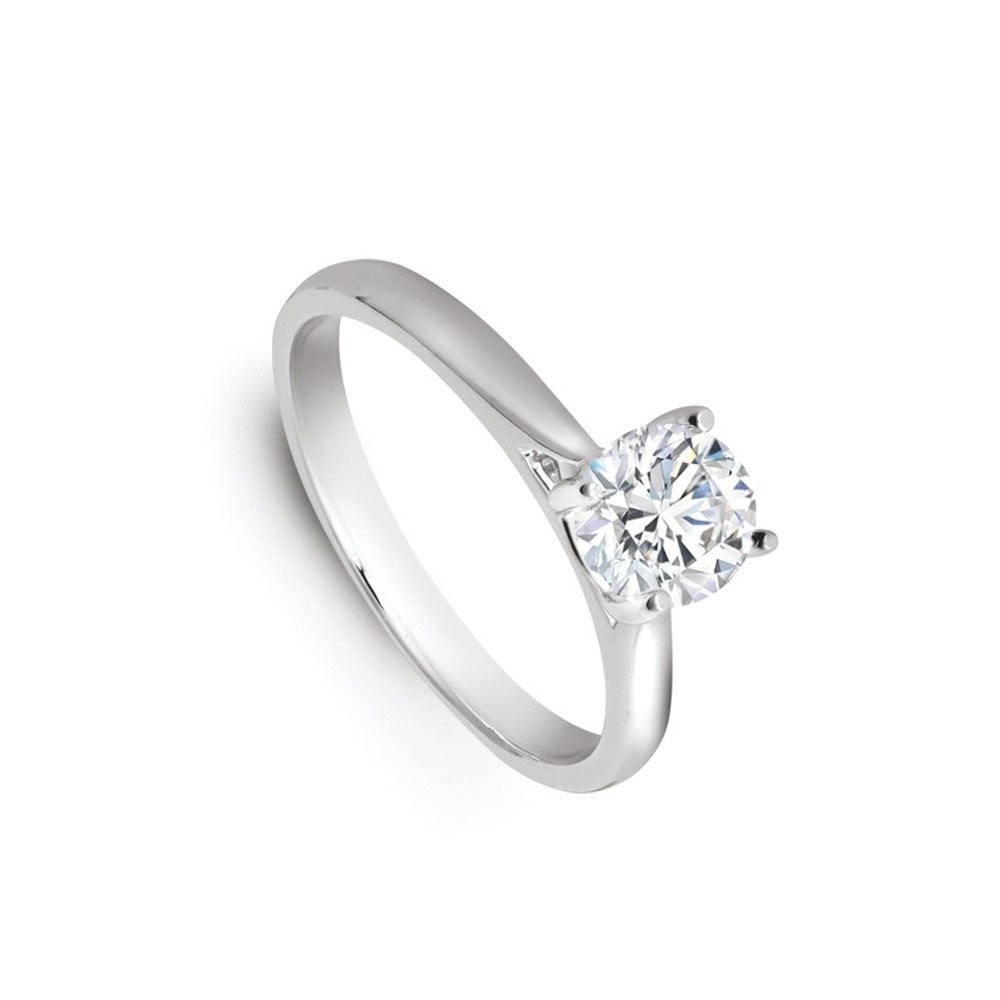 18ct White Gold 0.70ctw Round Brilliant Cut Solitaire Wed Fit Lab Grown Diamond