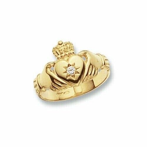 Mens Gold Claddagh Ring Yellow Gold Claddagh Gents Claddagh Ring Size R - W