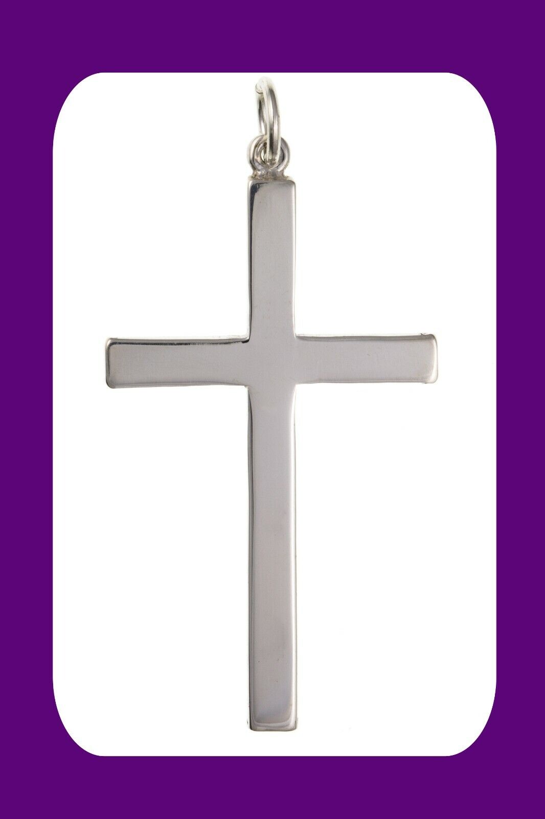 Sterling Silver Large Plain Cross Pendant 925 Hallmark 22 x 36mm