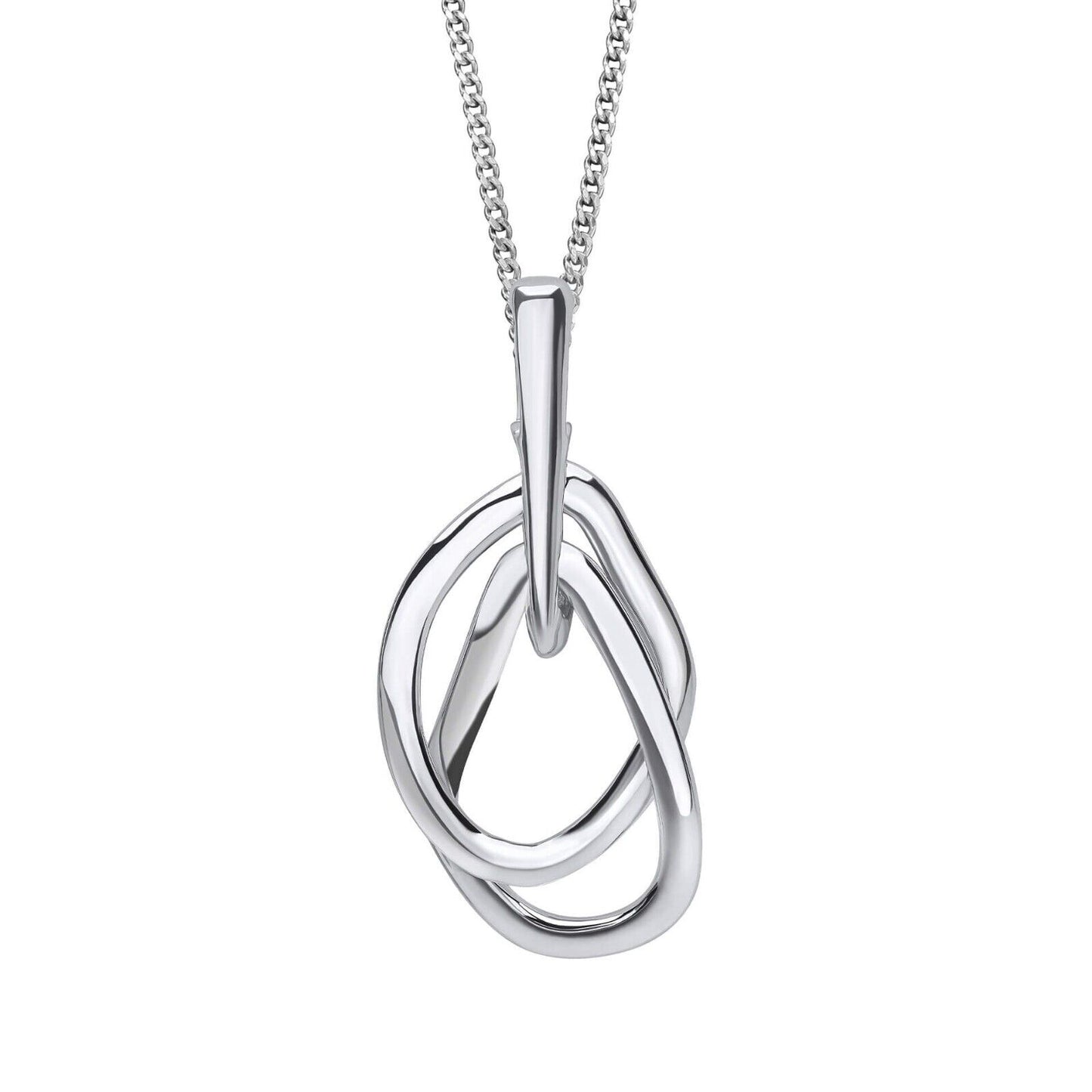 Organic Interlinking Drop Pendant Solid Sterling Silver 925 All Chain Lengths